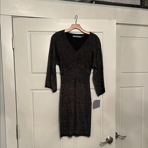 Marc New York Shimmering Black Long Sleeve Dress